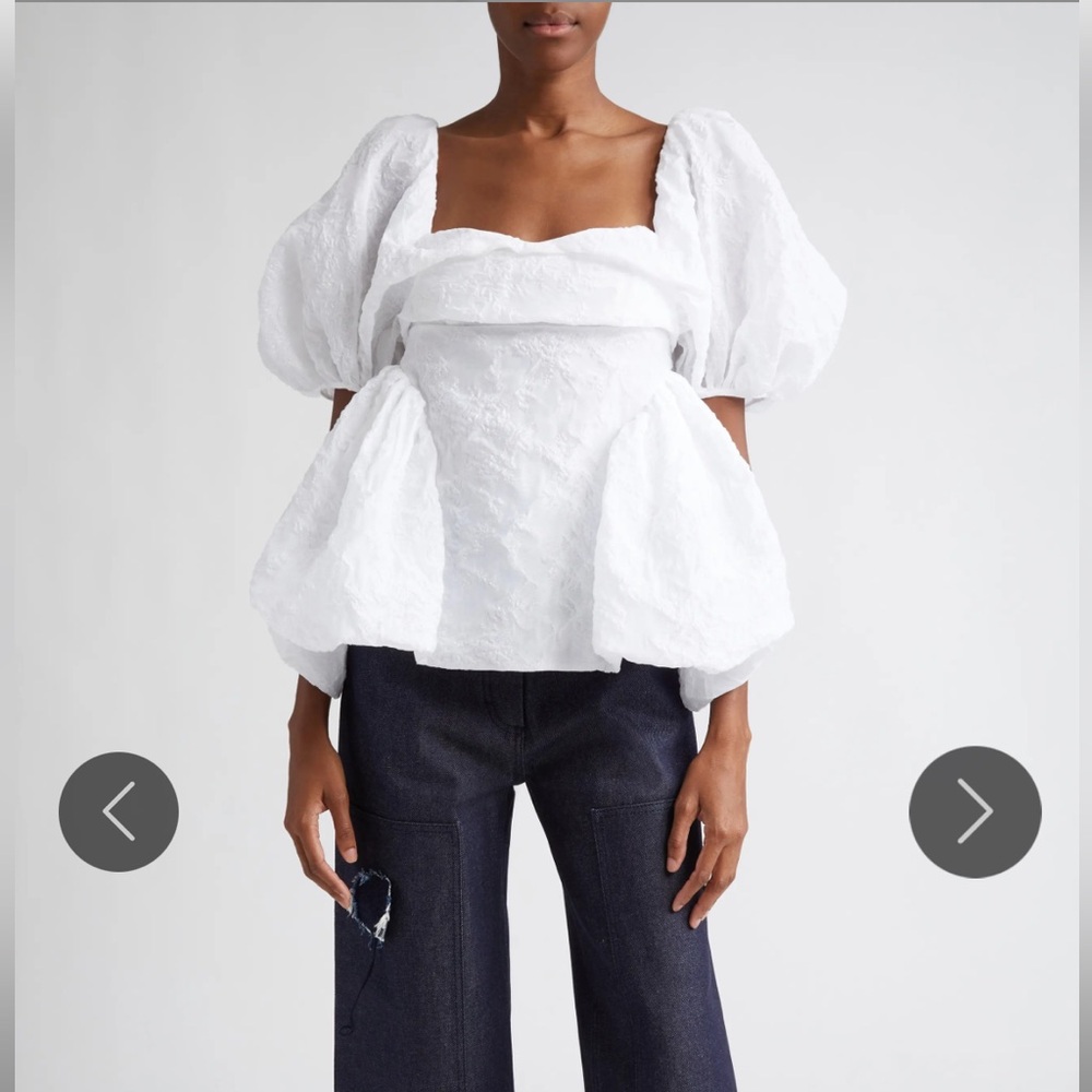 CECILIE BAHNSEN
Umber Pouf Sleeve Top
